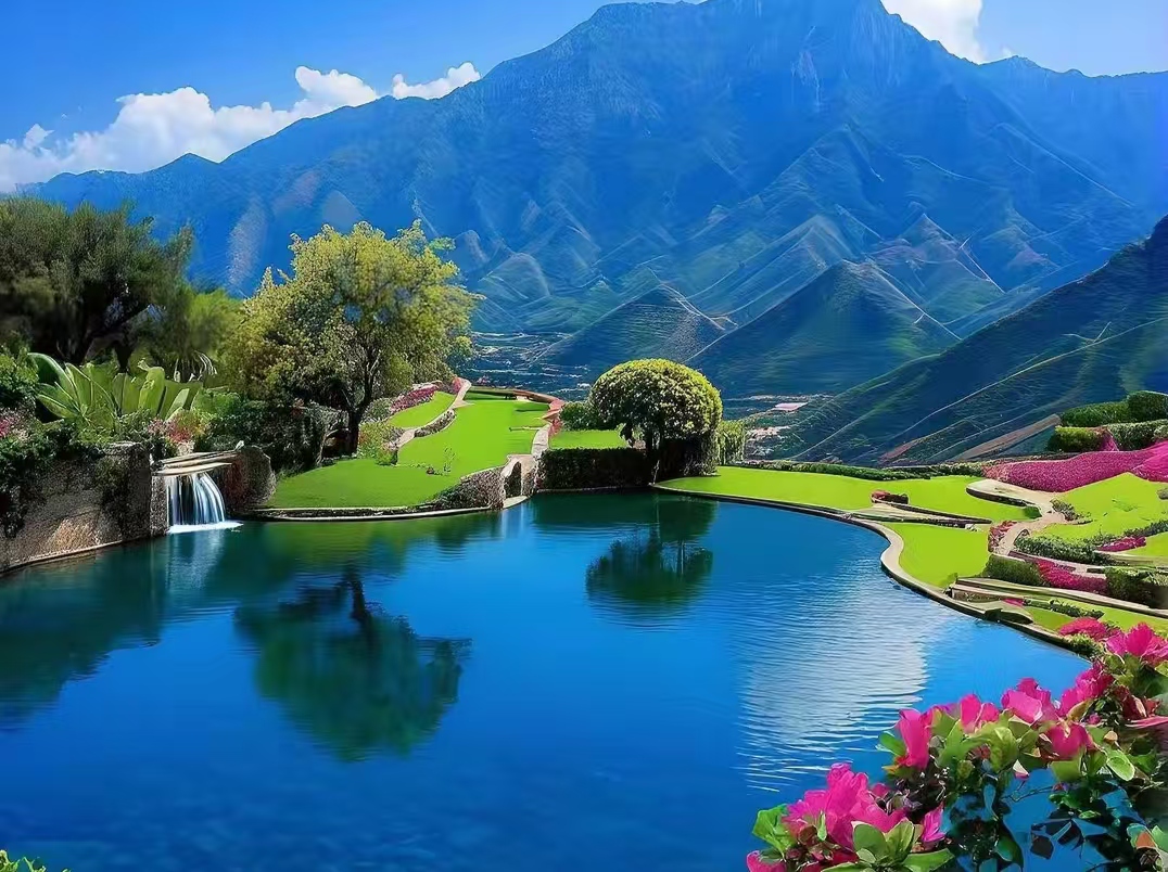 山水悠然，天云似梦